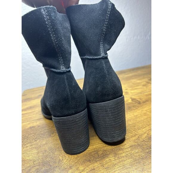Frye Women’s Suede Leather Slouch Mid Ankle Boots Phoebe Black Size 9M - Picture 8 of 8